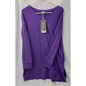 Womens L Purple Long Sleeve Shirt -G8